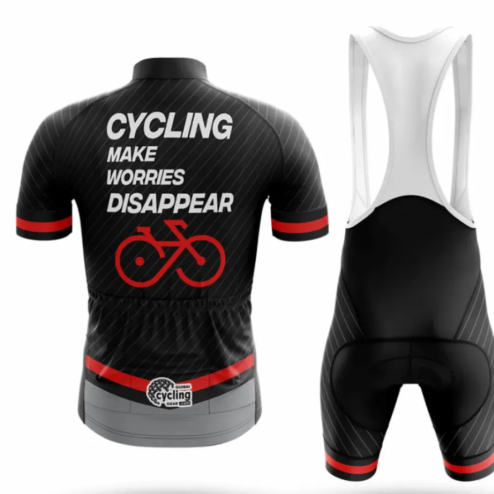 Cycling Kit Worries Disappear Black/Red/Grey