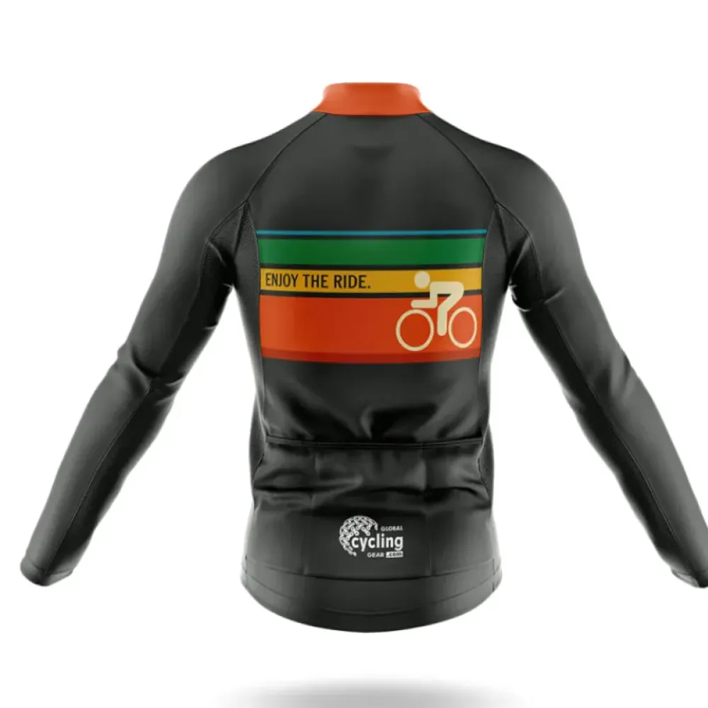 Enjoy The Ride Cycling Jersey Retro Black/Green/Yellow