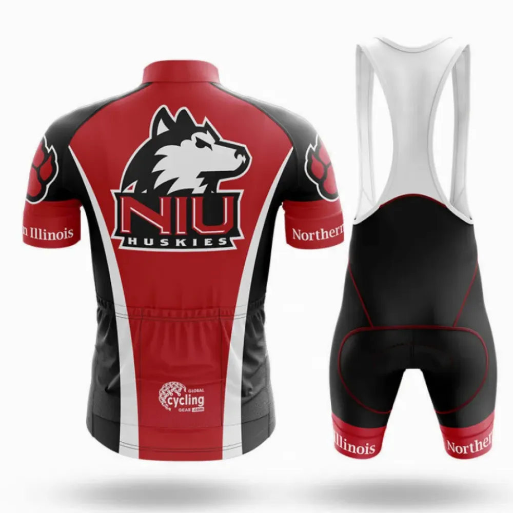 Northern Illinois University Long Sleeve Cycling Jersey Red/Black/White
