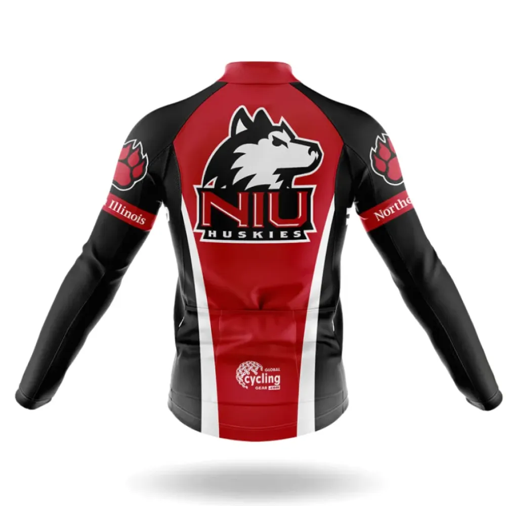Northern Illinois University Long Sleeve Cycling Jersey Red/Black/White