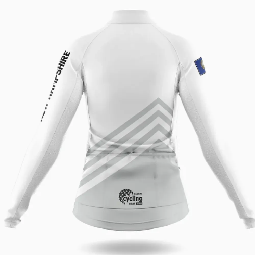 New Hampshire S4 White Cycling Jersey Women Gray/White/Blue