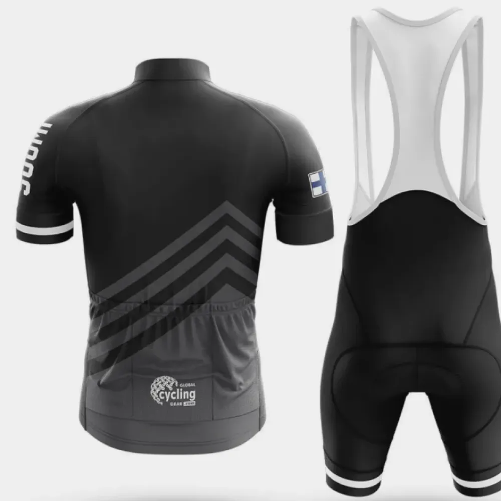 Suomi S5 Black Cycling Jersey Black/White/Grey