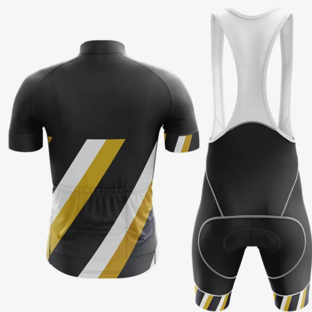 Pedal Power Cycling Jersey Ver.2 Powerful Stripes Black/Gold/White