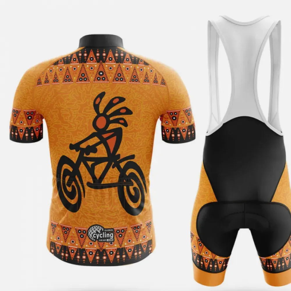 Cycling Jersey V5 Kokopelli Orange/Black/Gold