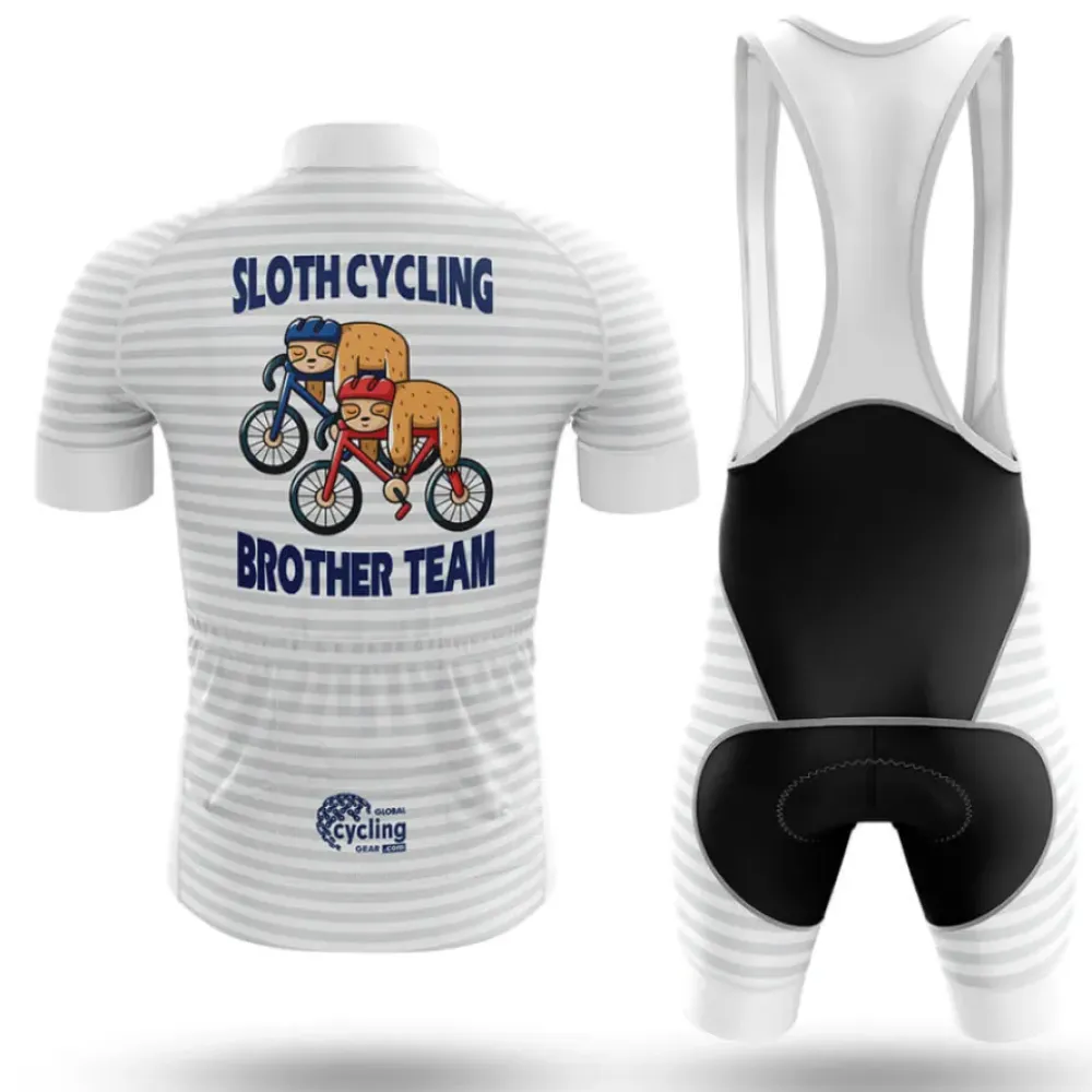 Sloth Cycling Brother Team Jersey Cycling White/Gray/Blue