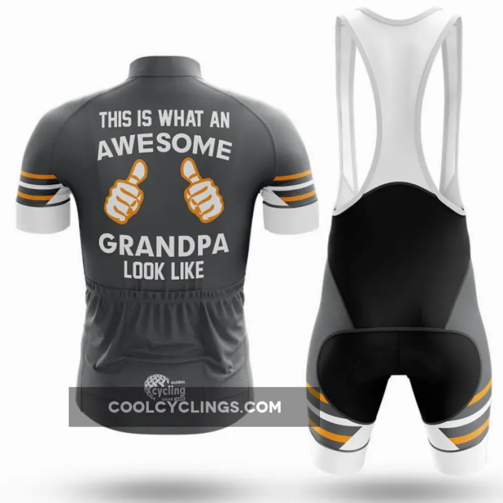 Awesome Grandpa Grey Long Sleeve Cycling Jersey Ver.3