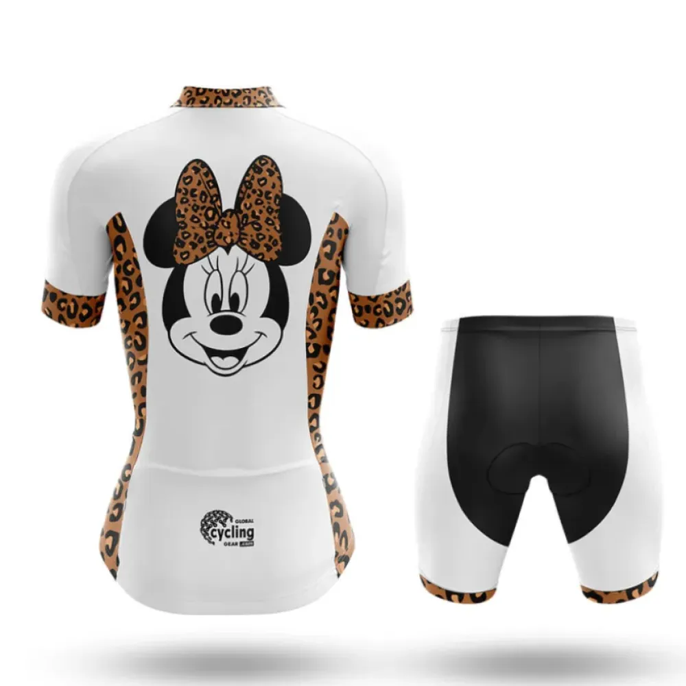 Minnie Mouse Leopard Bow White/Brown/Black