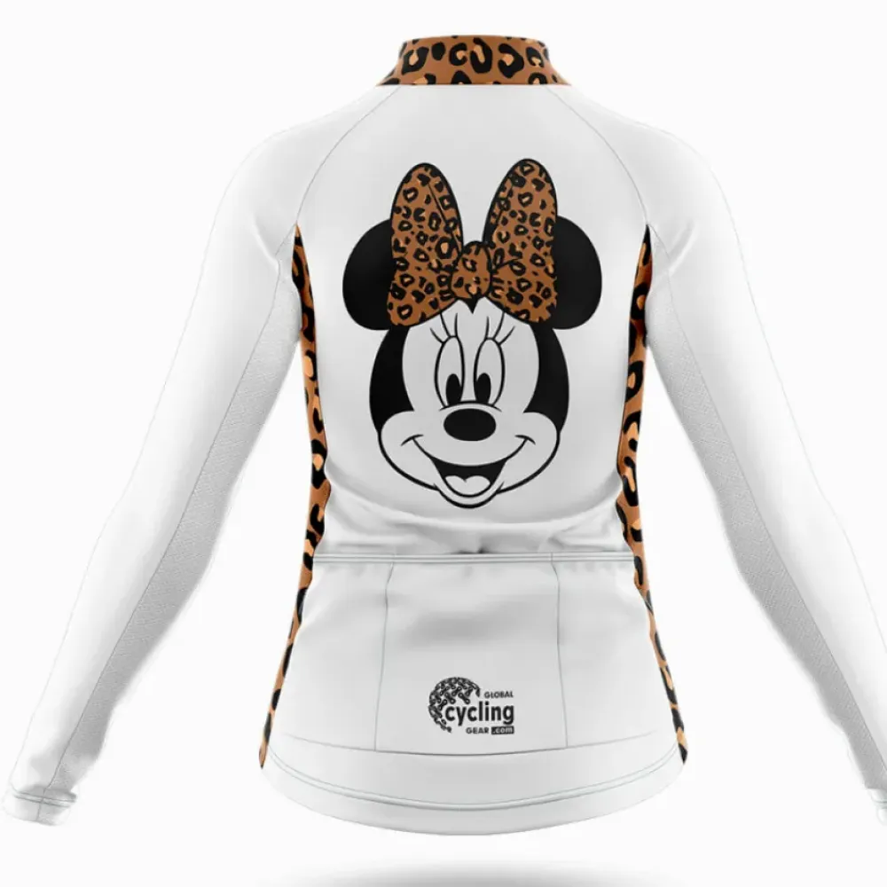 Minnie Mouse Leopard Bow White/Brown/Black