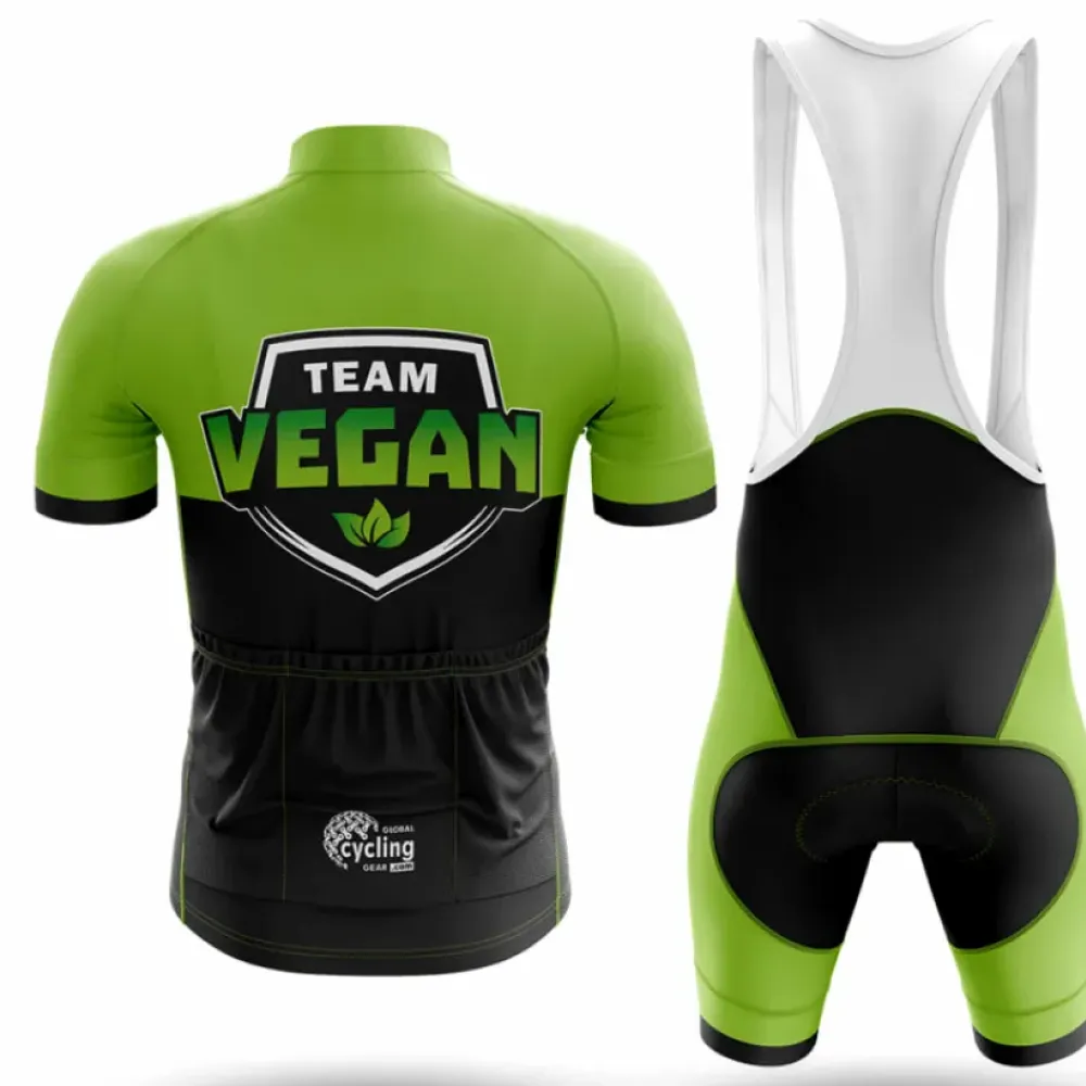 Team Vegan V4 Cycling Jersey Green/Black/Lime