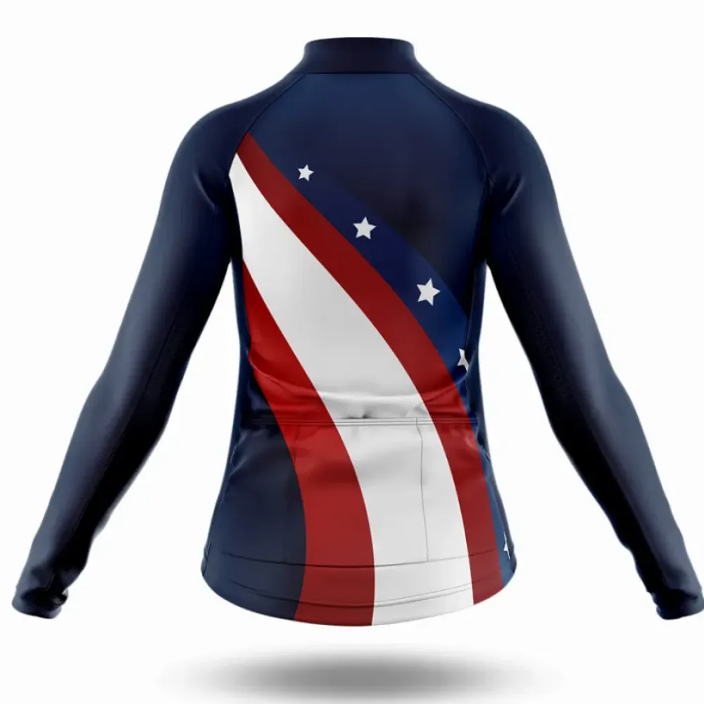 USA Women Cycling Kit Full Set Ver.3 Stars and Stripes Navy/Red/White