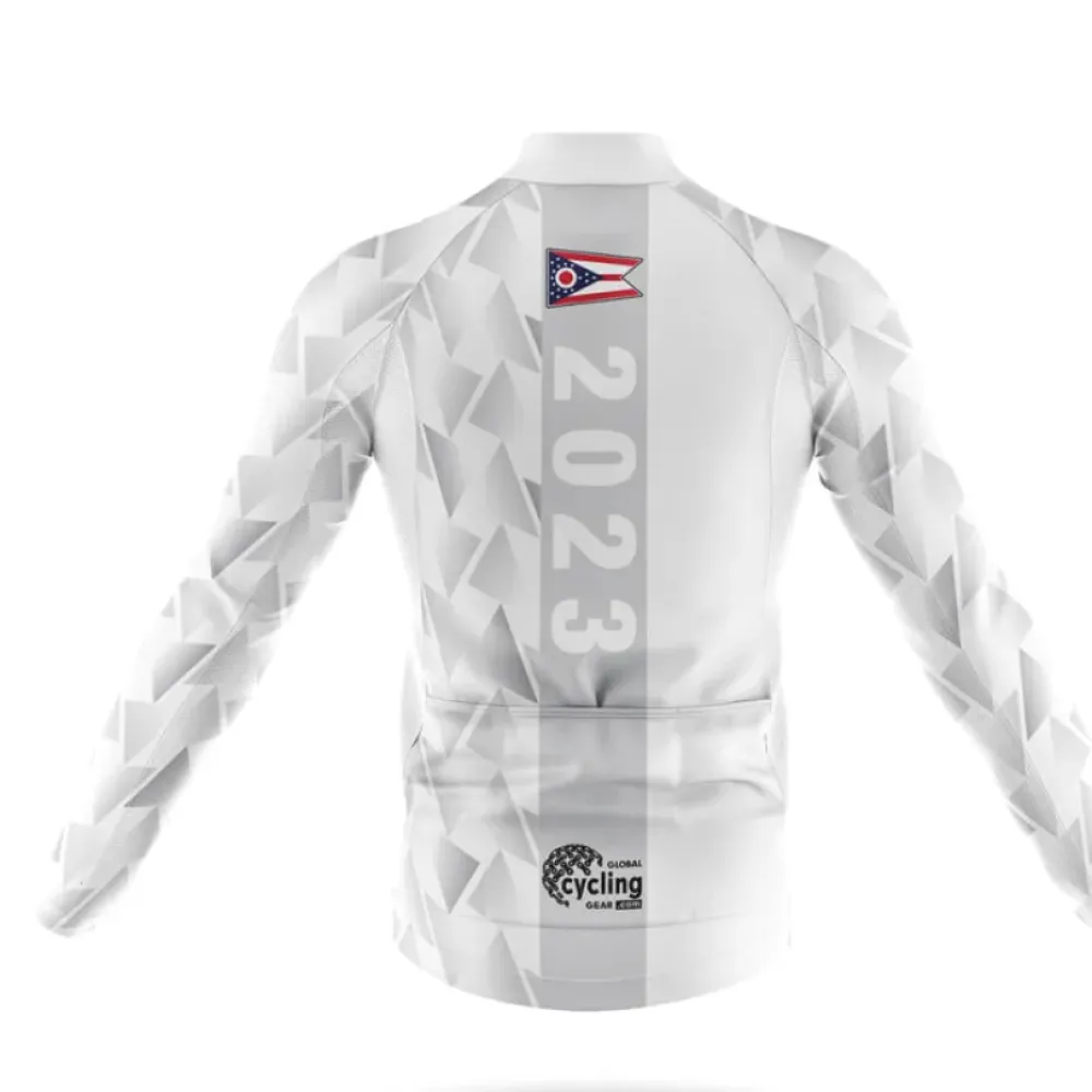 Ohio 2023 V1 Cycling Kit Full Set Geometric White/Black/Silver