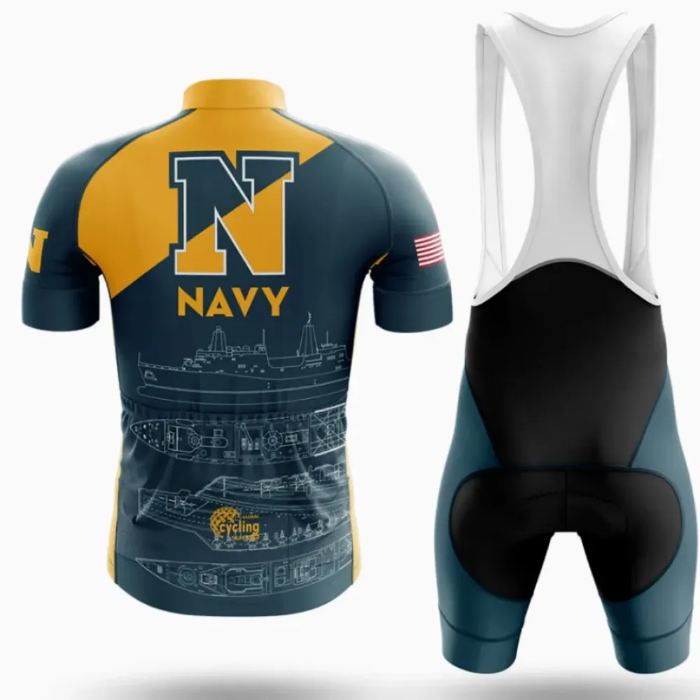 Navy Schematic Cycling Kit Navy/Yellow/Blue