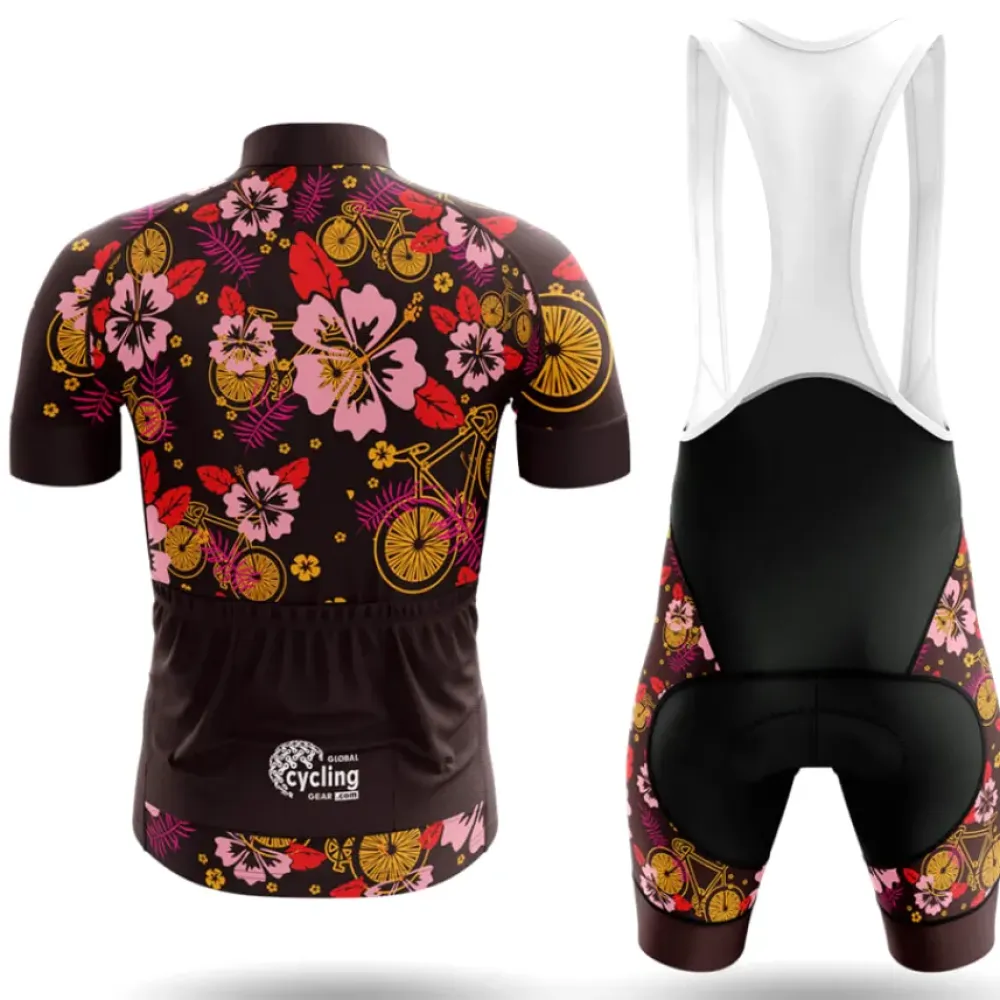 ALOHA V4 Cycling Jersey Floral/Bicycle/Black