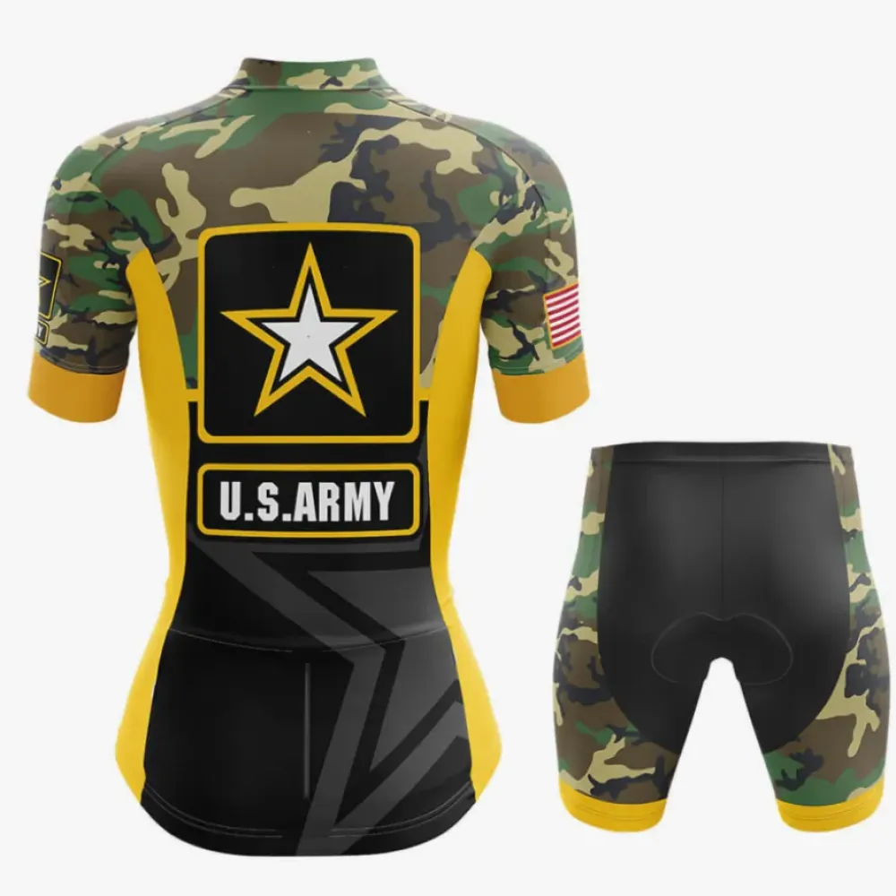U.S. Army Women Cycling Jersey Camo/Yellow/Black