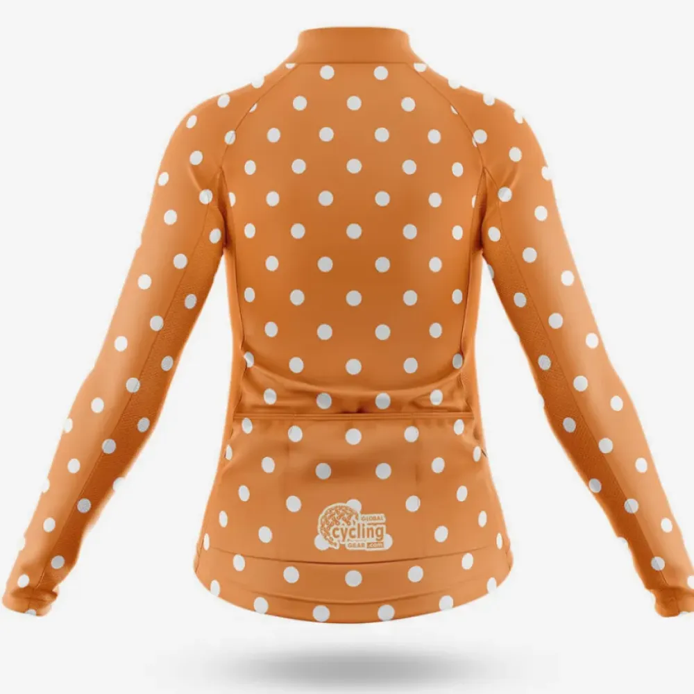 Women's Cycling Shorts High Visibility Polka Dot Orange/Black/White