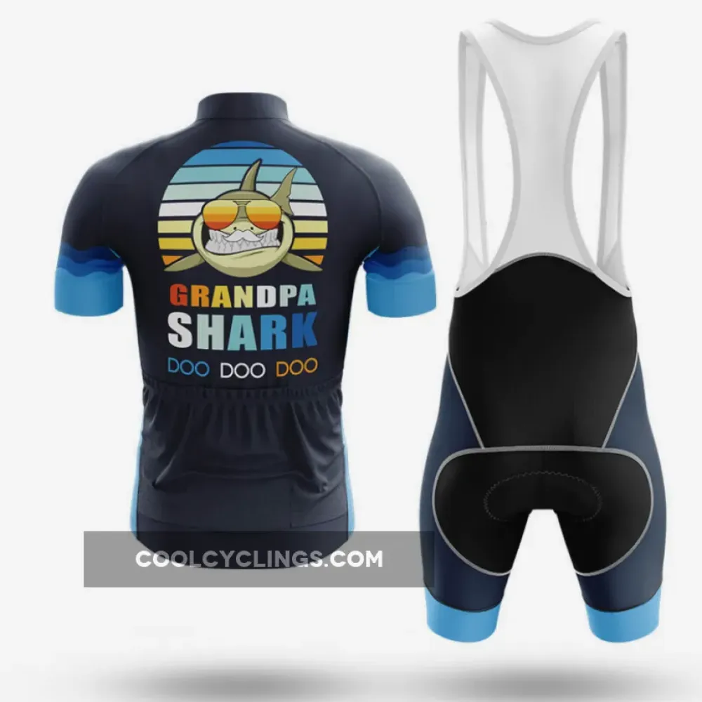 Grandpa Shark Cycling Kit Full Set Navy/Blue/White