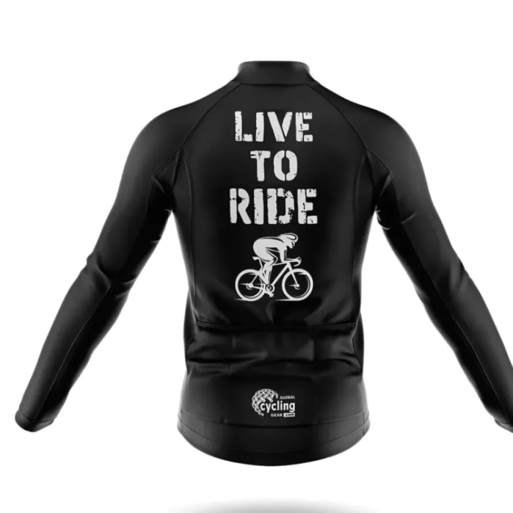 Live To Ride Cycling Jersey Black/White/Grey