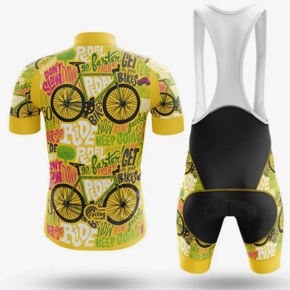 Cycling Kit Never Stop Riding Yellow/Black/Green