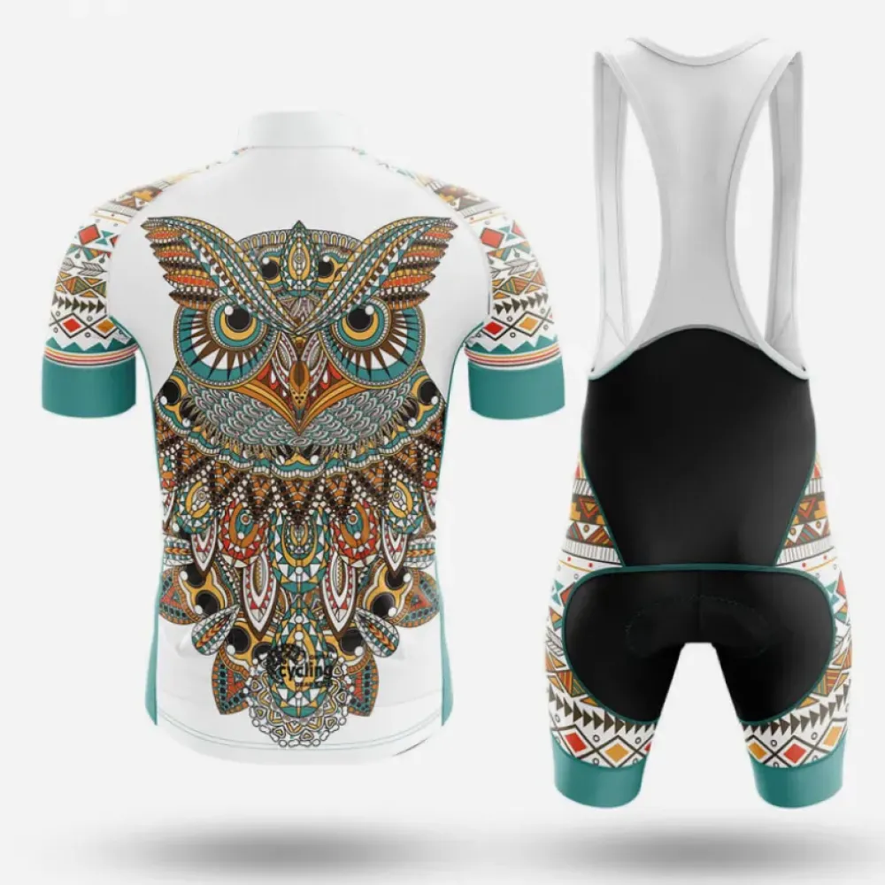 Cycling Bibs Aztec Pattern Teal/Black/White