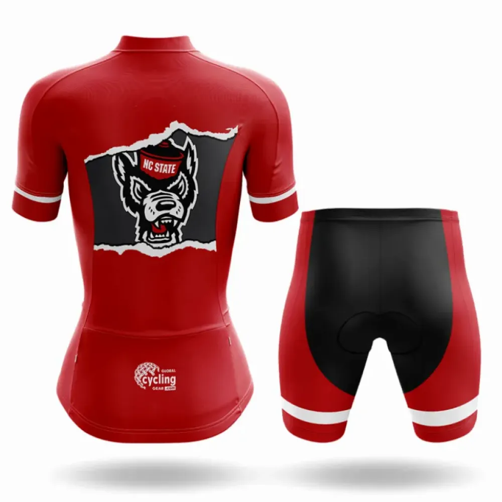 North Carolina State University Women's Long Sleeve Cycling Jersey Red/Black/White