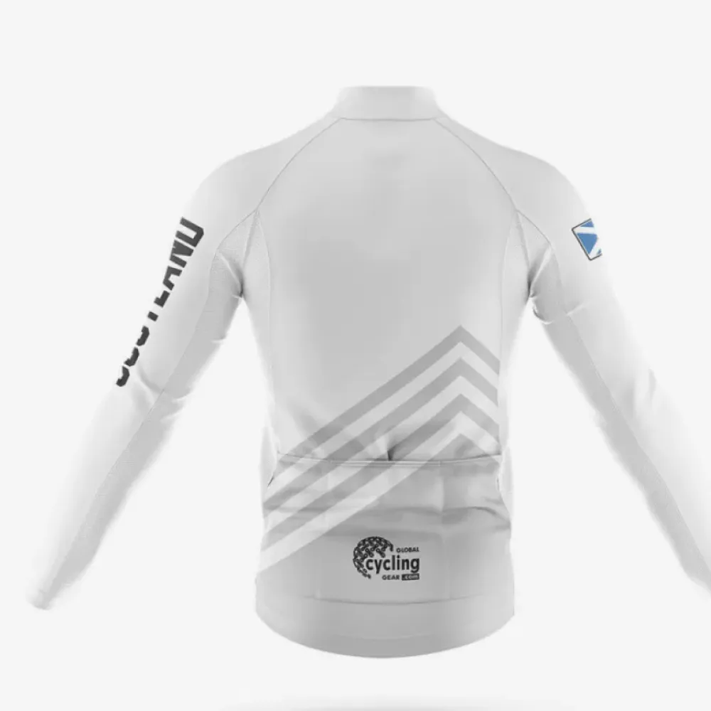 Scotland S5 Long Sleeve Cycling Jersey White/Grey/Black