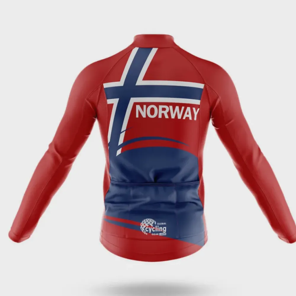 Norway Bold Flag Cycling Jersey Red/Dark Blue/White