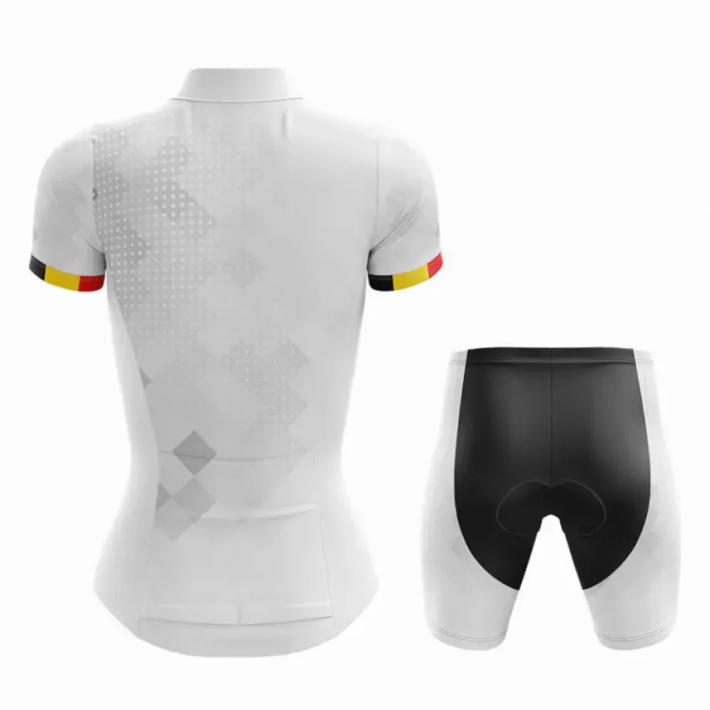 Belgium Women's Cycling Shorts White/Black/Grey