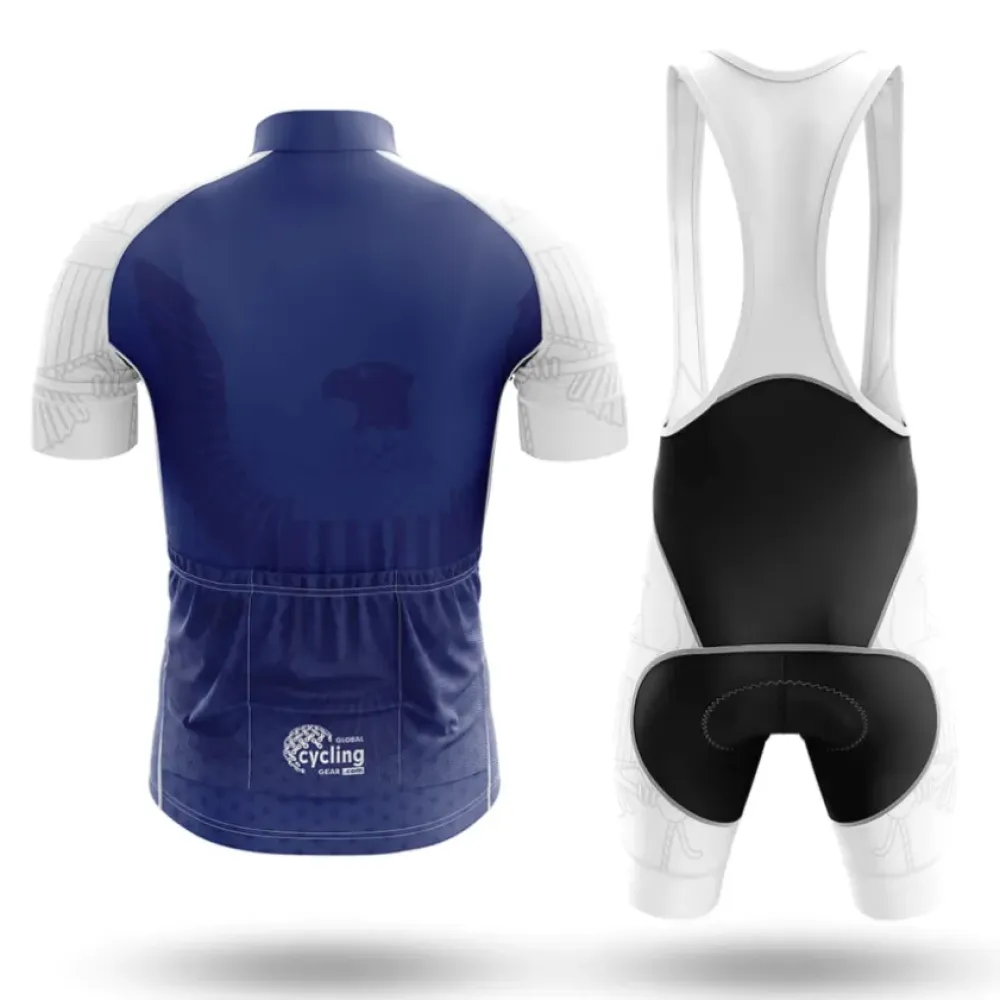 Navy Cycling Kit Full Set Navy/White/Gold