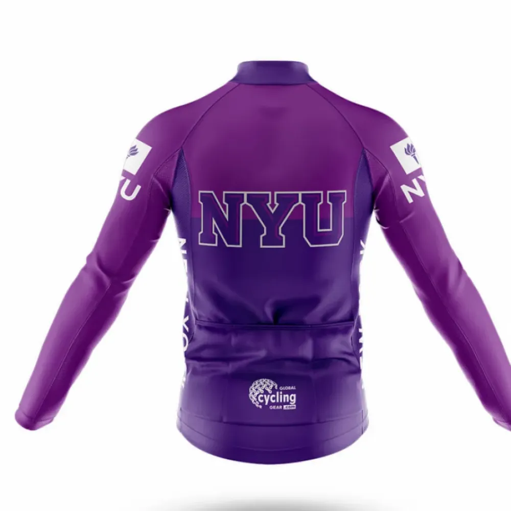 New York University Long Sleeve Cycling Jersey Ver.2 Purple/New York/White