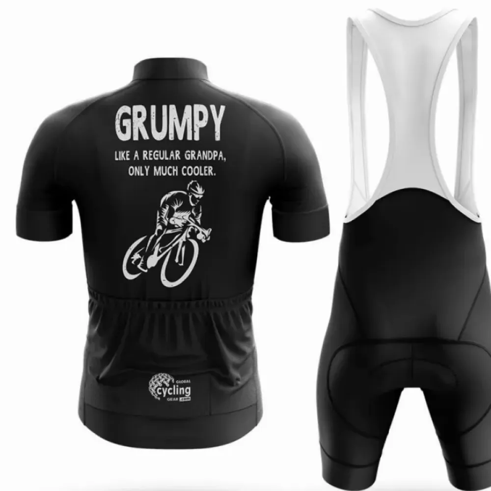 Grumpy But Cooler Cycling Jersey Black/White/Grey