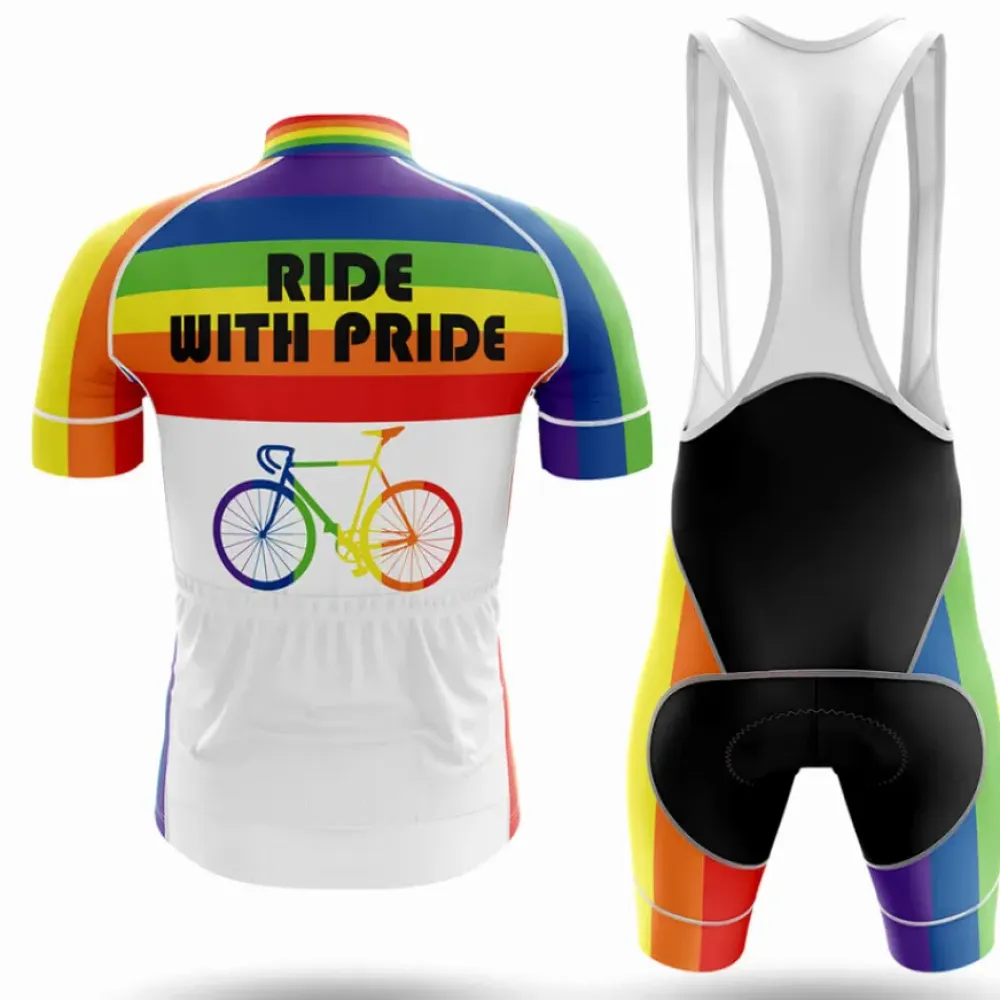 Pride Cycling Jersey Rainbow White/Green/Blue