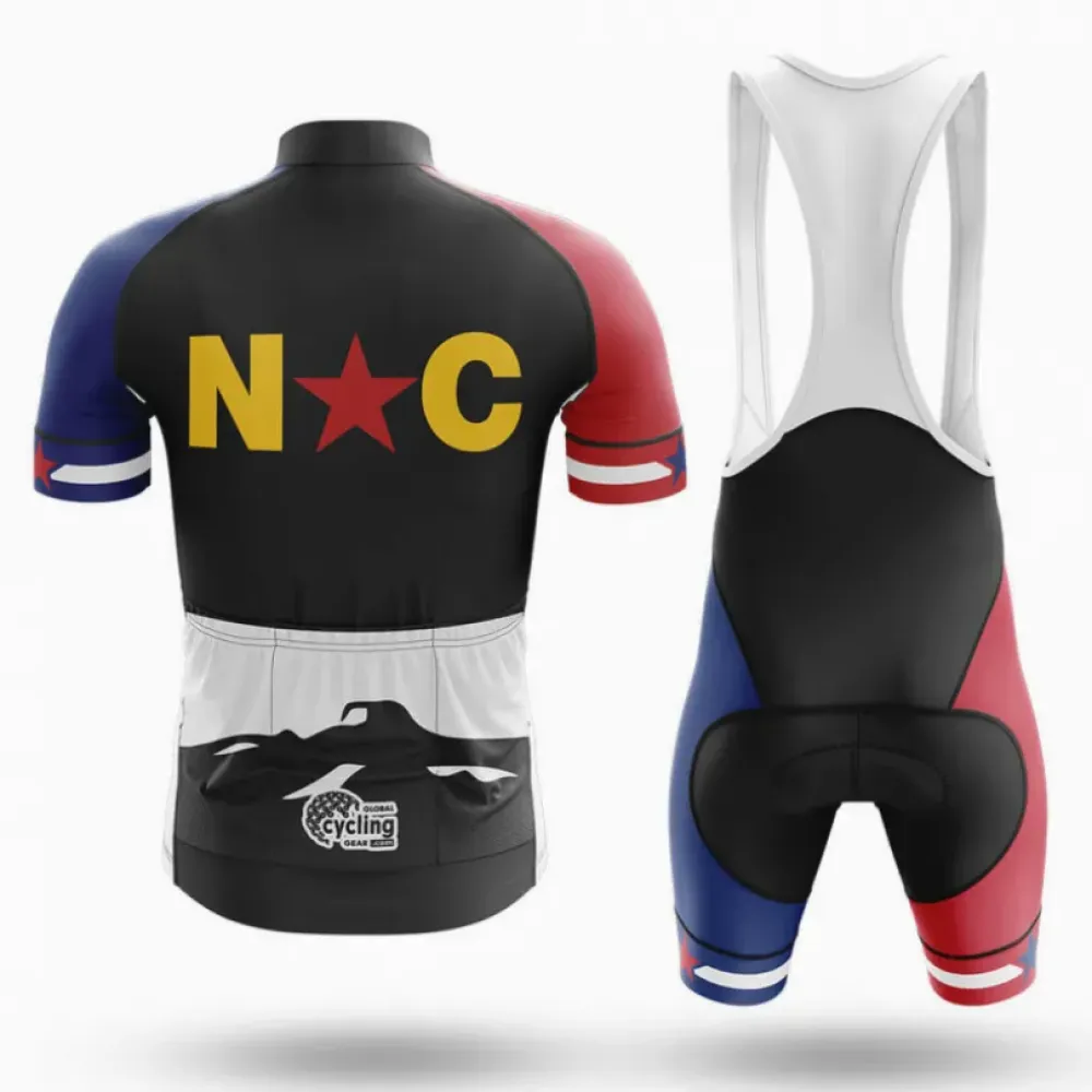 North Carolina Symbol Cycling Bibs Comfortable Blue/Red/White
