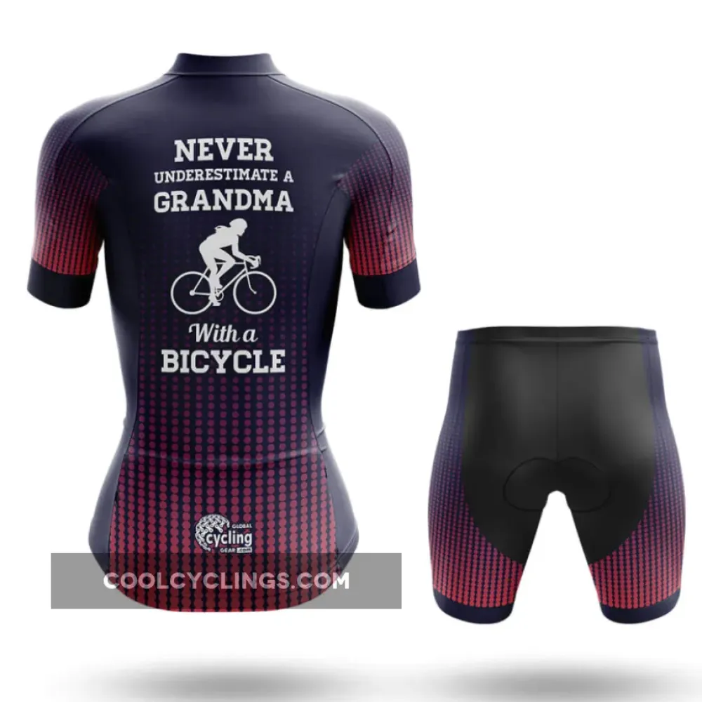 Grandma Cycling Jersey Never Underestimate Navy/Red/Purple