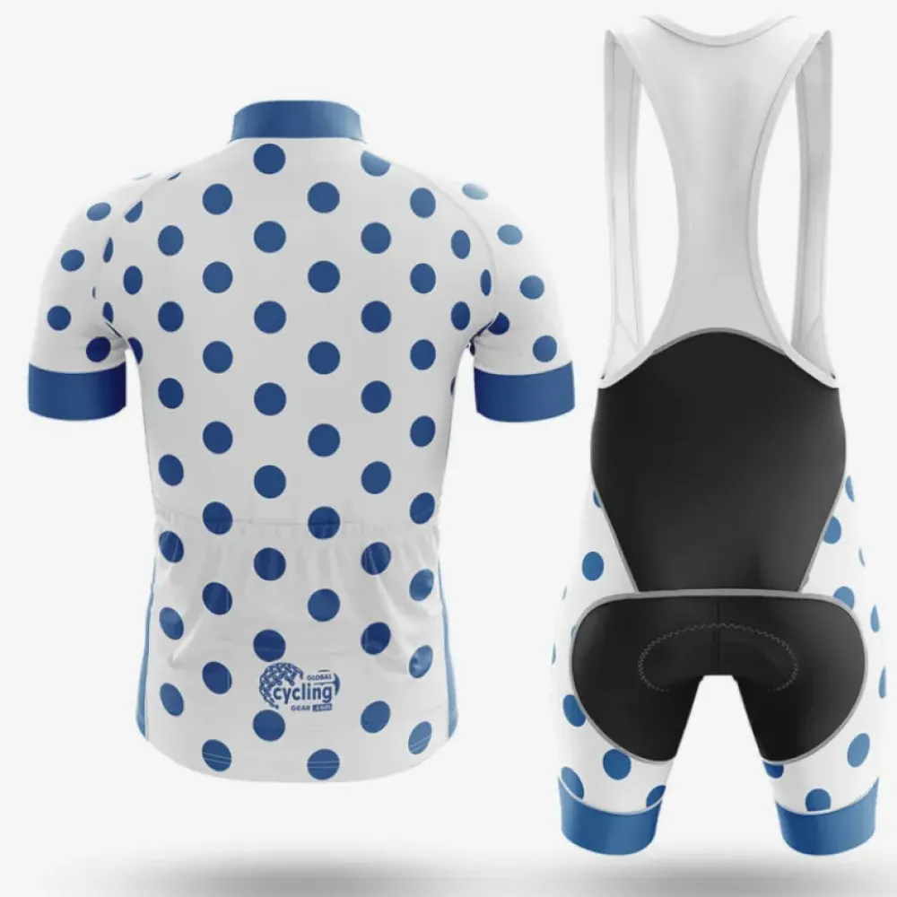 Long Sleeve Jersey Polka Dot White/Blue/Black