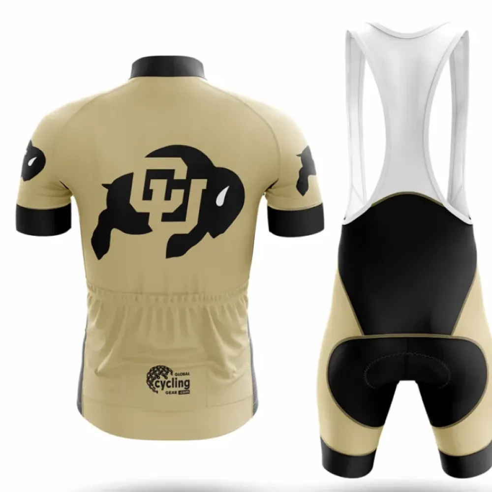 CU Buffs Cycling Bibs Comfortable Black/Gold/White