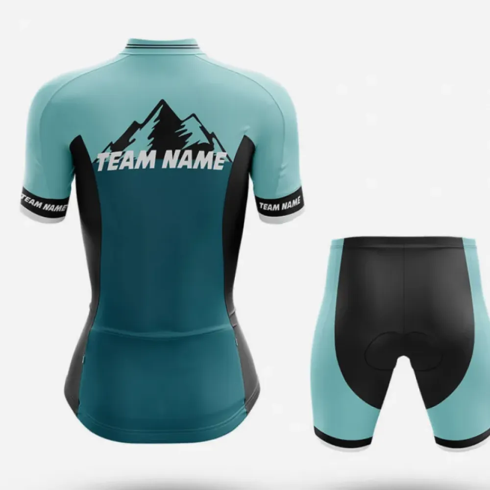 Custom Team Name Mountain Design Teal/Black/White