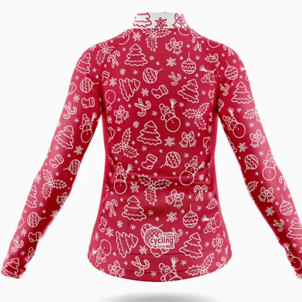 Christmas Candy Women's Cycling Shorts Red/Black/White