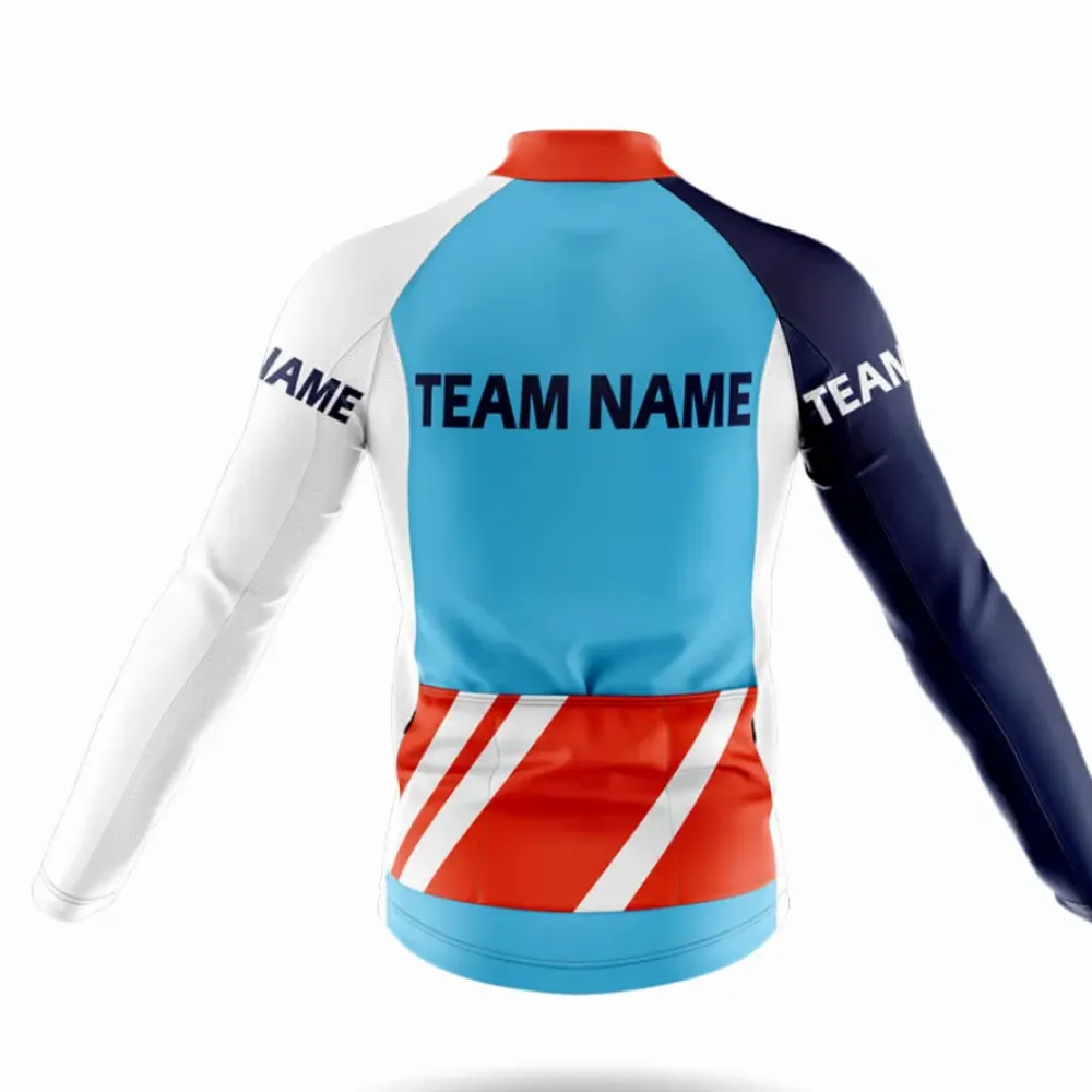 Custom Team Name M33 Cycling Jersey Blue/White/Red