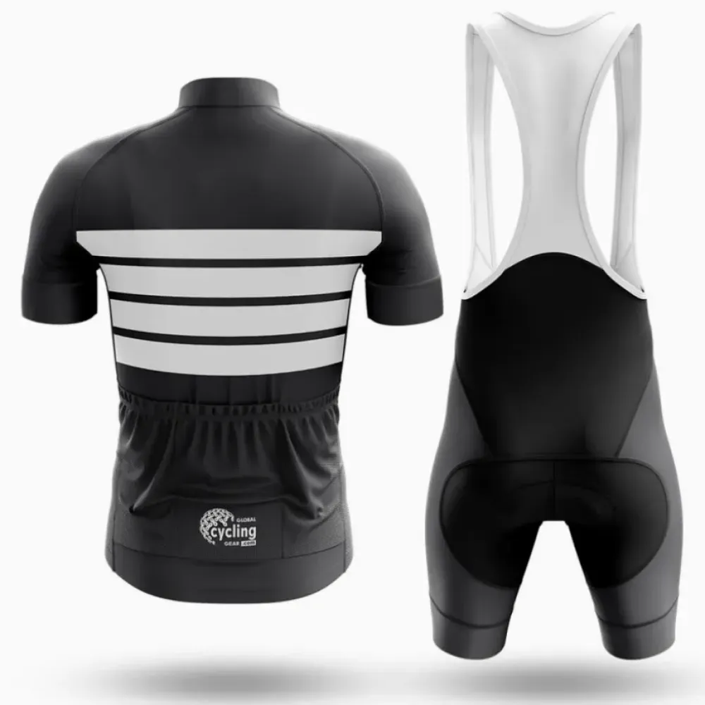 Cycling Kit Retro Four Stripes Black/White/Grey