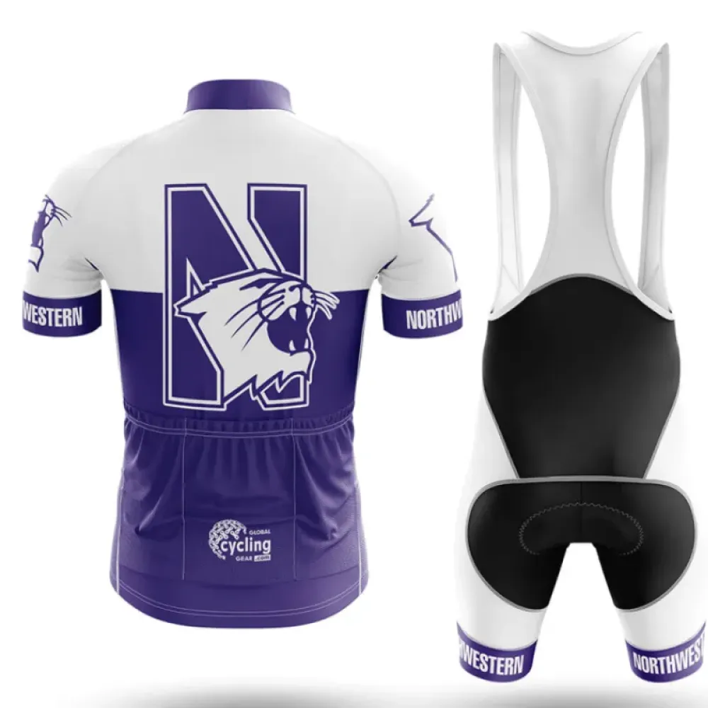 Northwestern Cycling Bibs Versatile White/Purple/Black