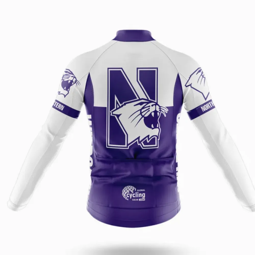 Northwestern Cycling Bibs Versatile White/Purple/Black