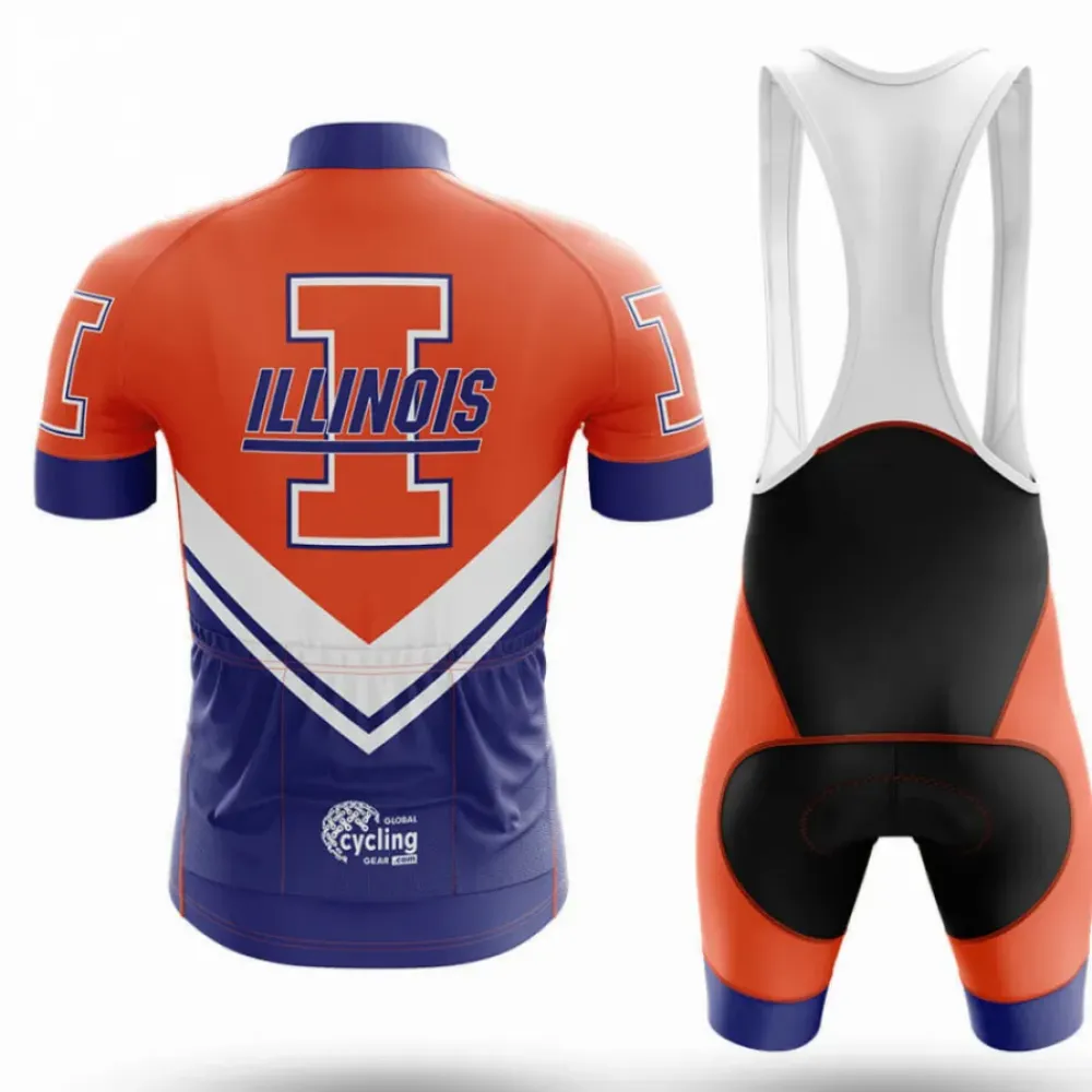University of Illinois Urbana-Champaign Cycling Kit Full Set Ver.3 Illinois Orange/Blue/White