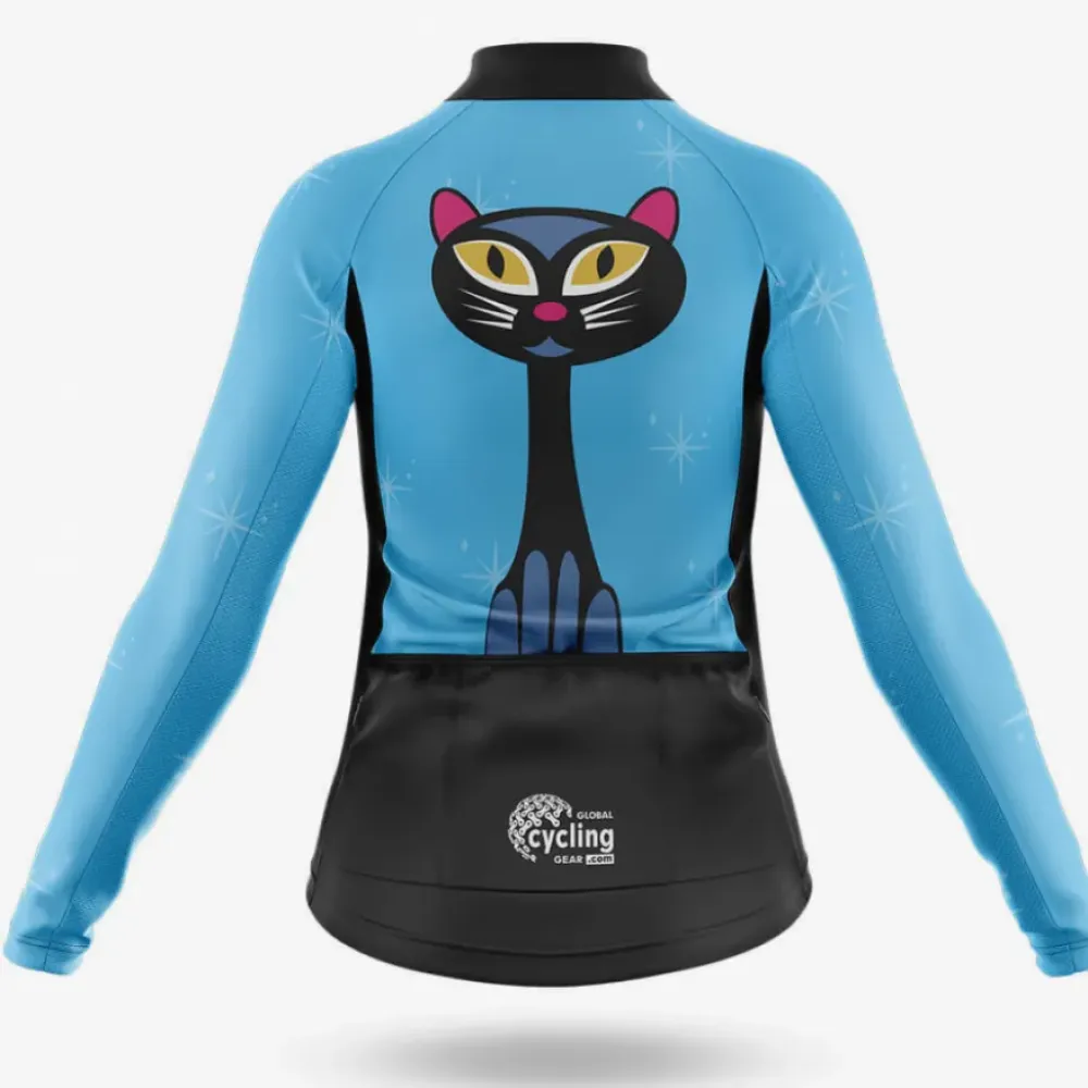 Women's Cycling Shorts Night Cat Blue Black/Blue/Pink