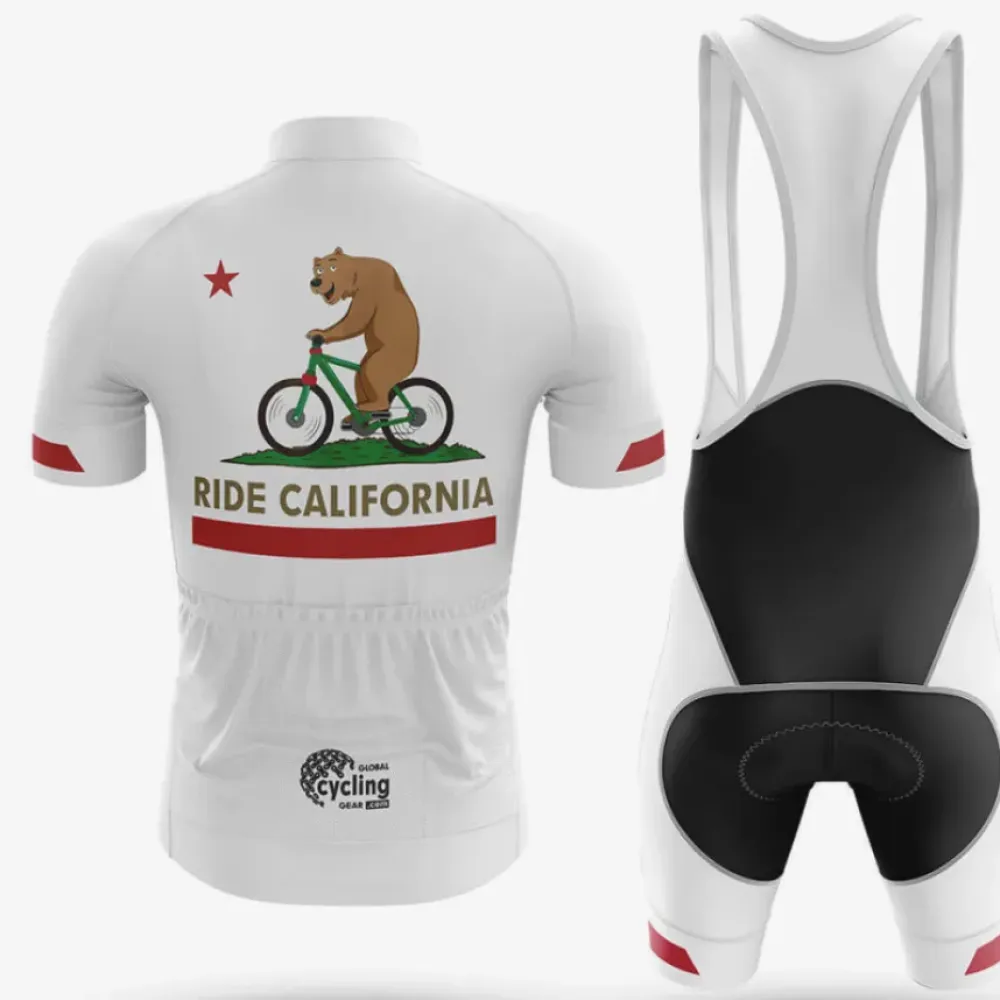 California Bear Cycling Jersey White/Green/Red