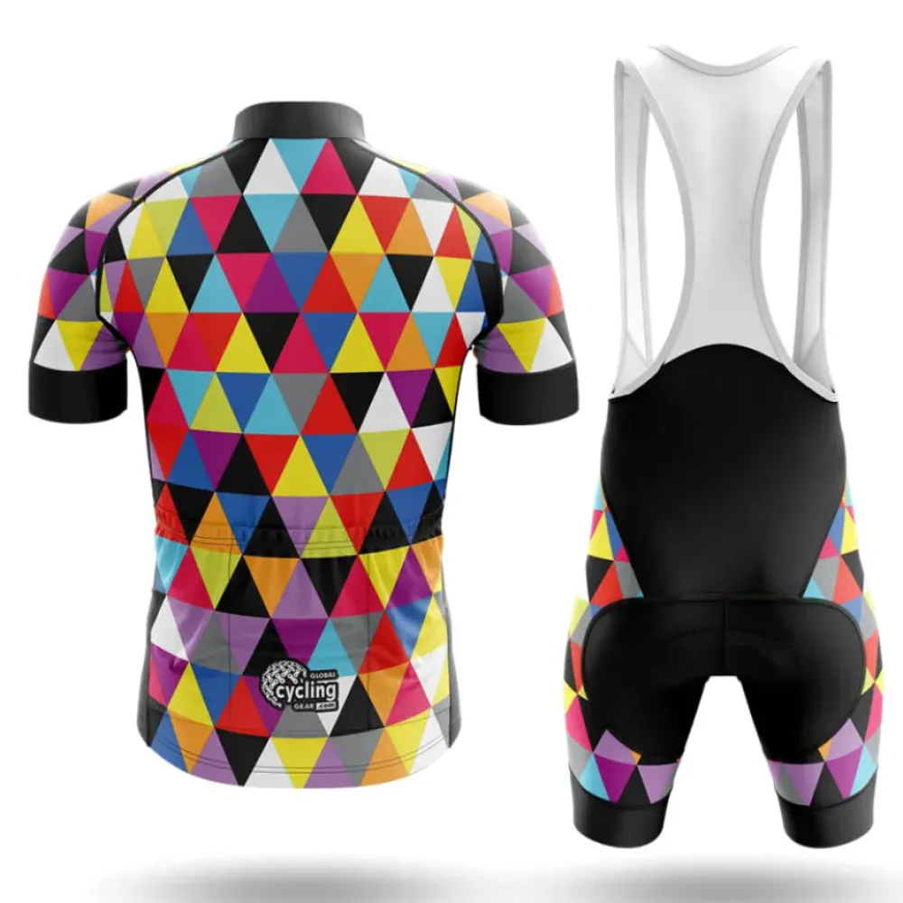 Color Triangles Cycling Jersey Geometric Yellow/Purple/Red