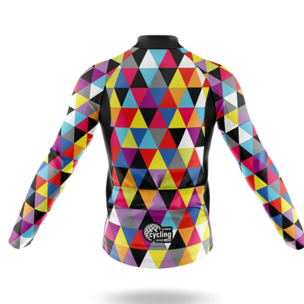 Color Triangles Cycling Jersey Geometric Yellow/Purple/Red