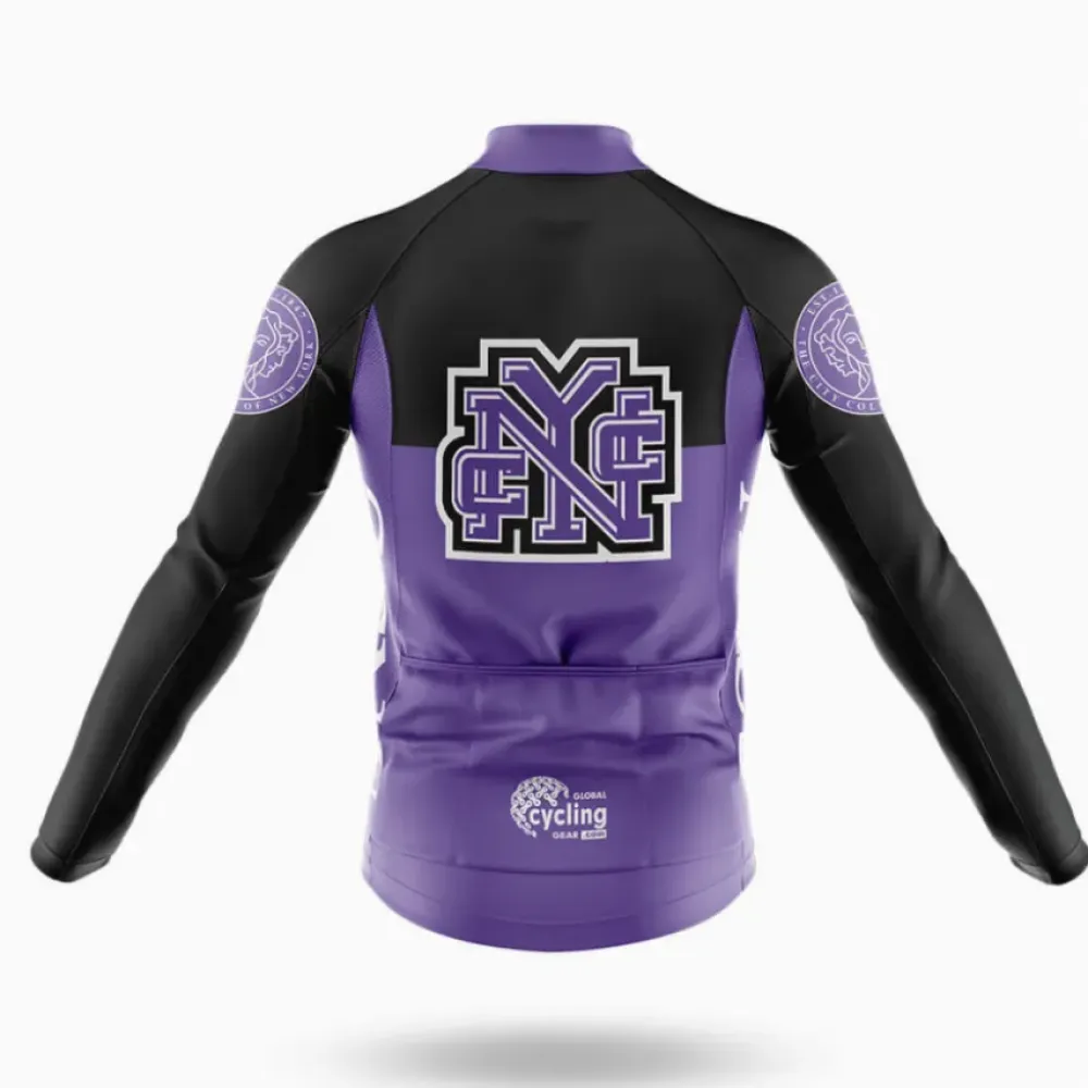 City College of New York Cycling Bibs Ver.2 Comfortable Black/Purple/White