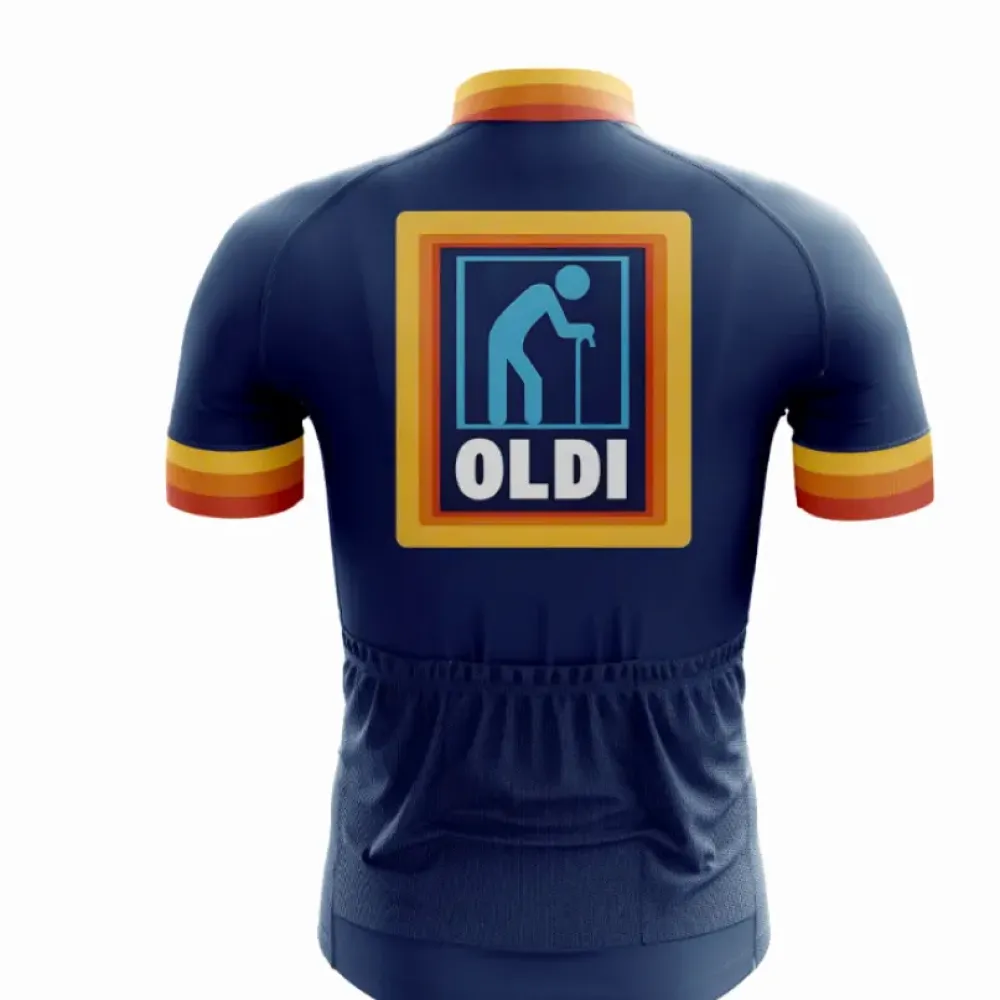 Oldi Cycling Jersey Vintage Navy/Yellow/Orange