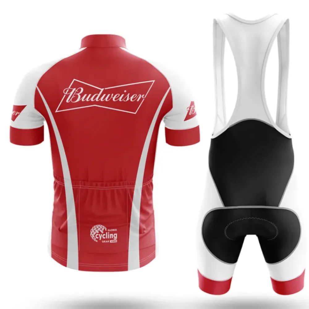 Budweiser Cycling Bibs Breathable White/Red/Black