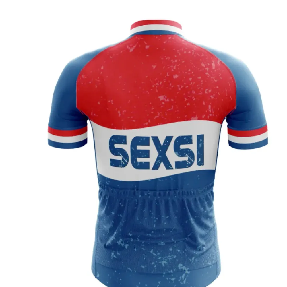 Seksi Cycling Jersey Vintage Blue/Red/White